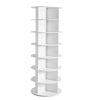 VEVOR 7 Tiers Rotating Shoe Rack Tower, 360° Spinning Shoe Rack, Revolving Storage Round Carousel Display, Freestanding Lazy Susan Organizer Display for Bedroom, Living Room, Entryway, Closet, White