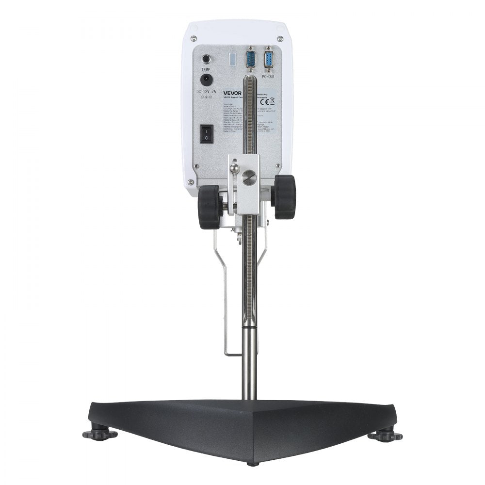 VEVOR Digital Rotary Viscometer, 10-2,000,000 mPa.s(cP), ±2% Accuracy, 100-240V Digital Rotational Viscosity Meter with 4 Rotors and Temperature Probe, LCD Display, Lab Viscometer for Fluid Testing