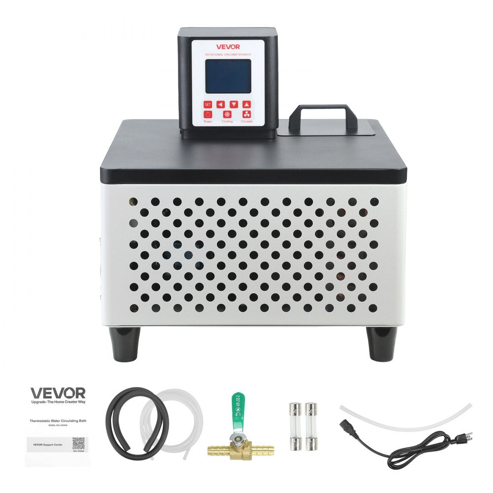 VEVOR Viscometer Water Bath, 23 to 212°F, 5.51" x 5.51" Tank, PID Temp Control, Thermostatic Water Circulating Bath with Internal and External Circulation, Fits Various Rotational Viscometers for Lab