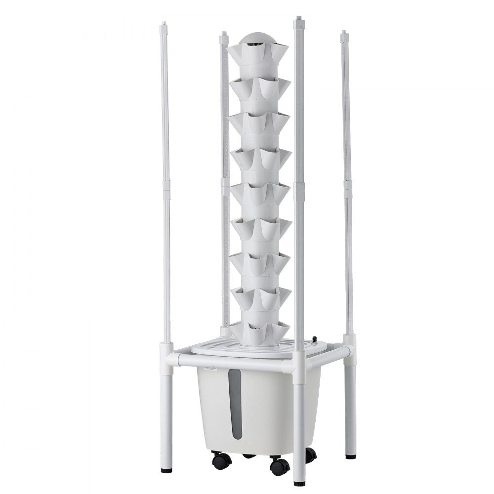 VEVOR Hydroponic Tower, 45 Pods 9 Tiers Hydroponics Growing System Kit with LED Grow Light, App Control & Casters, Vertical Home Garden with 20L Water Tank & Pump for Indoor Herbs, Fruits, Vegetables
