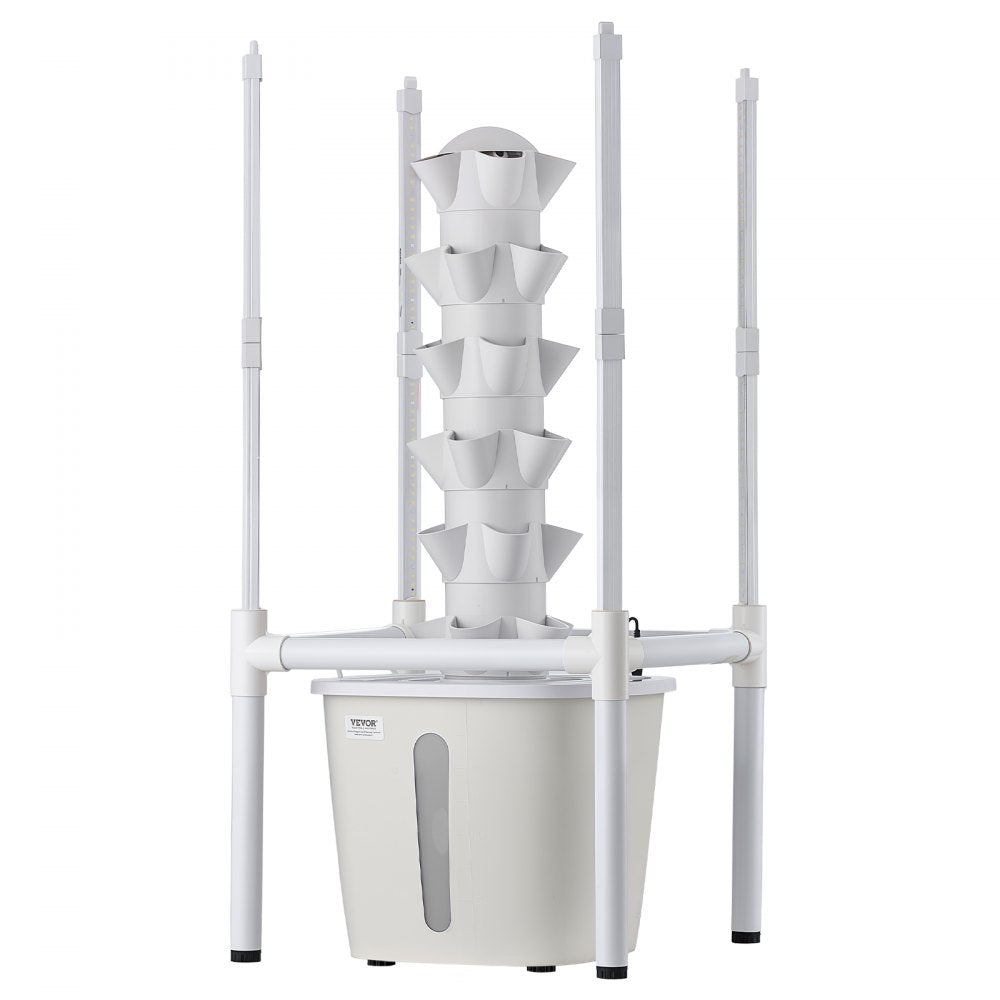 VEVOR Hydroponic Tower, 30 Pods 6 Tiers Hydroponics Growing System Kit with LED Grow Light & App Control, Vertical Home Garden with 20L Water Tank & Pump, Planter for Indoor Herbs, Fruits, Vegetables