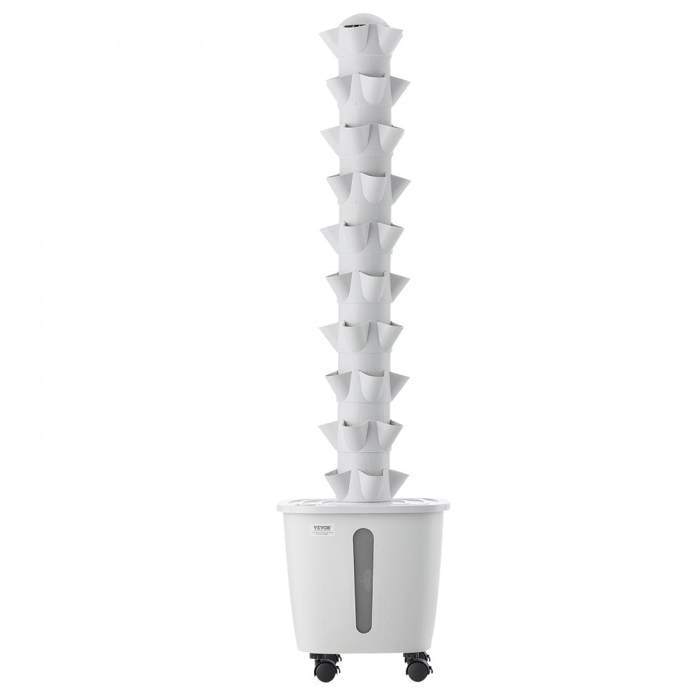 VEVOR Hydroponic Tower, 50 Pods 10 Tiers Hydroponics Growing System Kit with App Control & Casters, Vertical Home Garden with 20L Water Tank & Pump, Planter for Indoor Herbs, Fruits and Vegetables