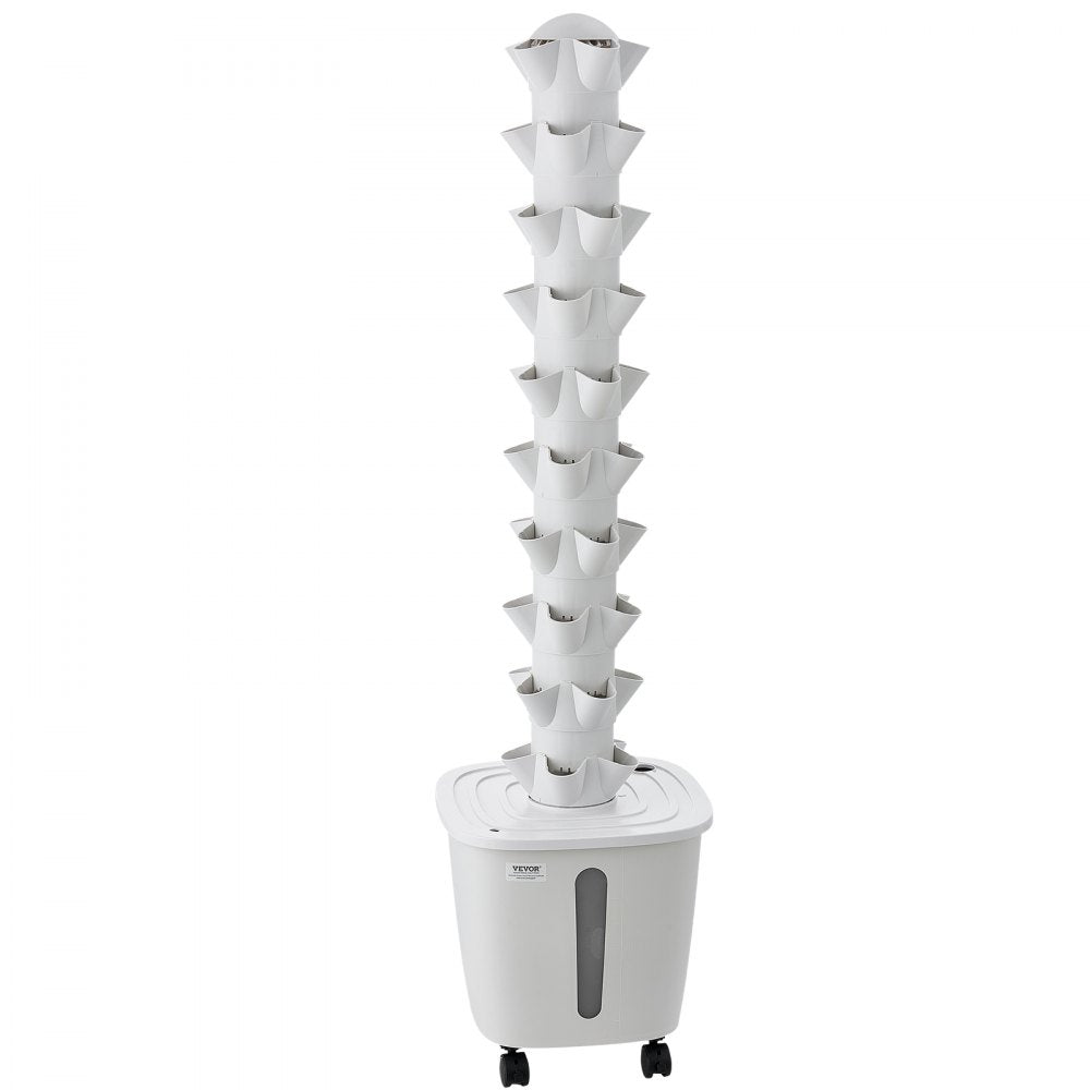 VEVOR Hydroponic Tower, 50 Pods 10 Tiers Hydroponics Growing System Kit with App Control & Casters, Vertical Home Garden with 20L Water Tank & Pump, Planter for Indoor Herbs, Fruits and Vegetables