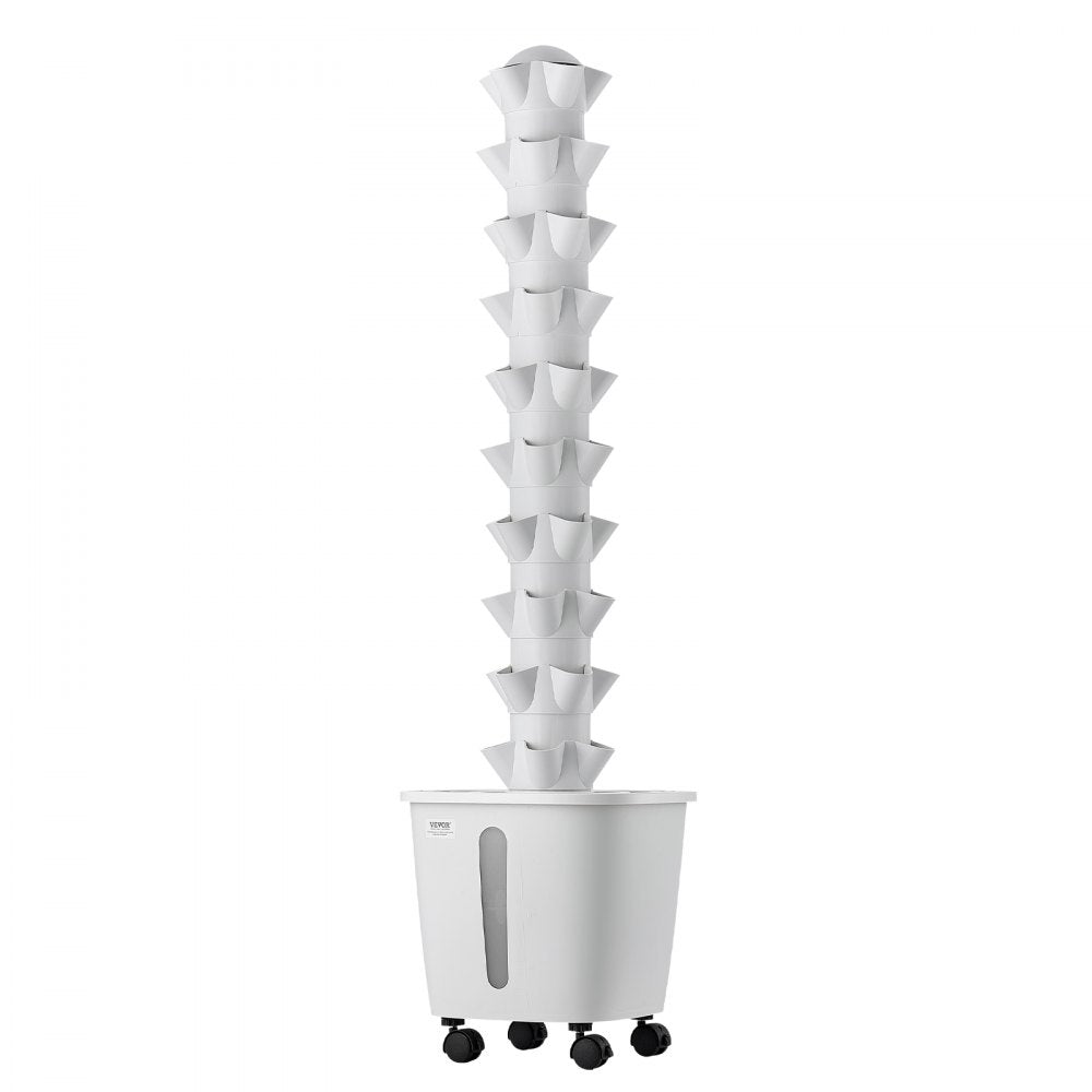 VEVOR Hydroponic Tower, 50 Pods 10 Tiers Hydroponics Growing System Kit with App Control & Casters, Vertical Home Garden with 20L Water Tank & Pump, Planter for Indoor Herbs, Fruits and Vegetables