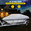 VEVOR Waterproof Boat Cover, 25'-28' Trailerable Boat Cover, Beam Width up to 118" v Hull Cover Heavy Duty 600D Marine Grade Polyester Mooring Cover for Fits V-Hull Boat with 5 Tightening Straps