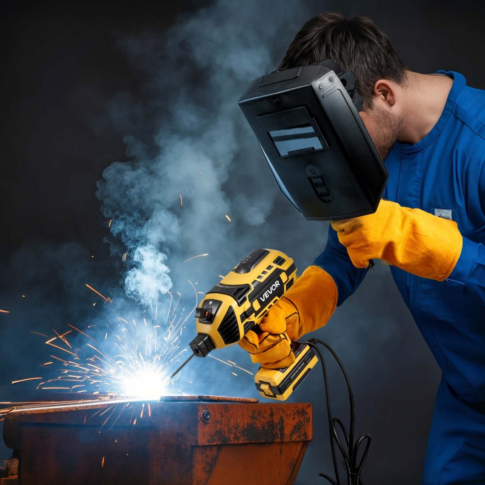 VEVOR Portable Handheld Welding Machine, 20-120A Portable ARC Welder with 5-Level Current Adjustment & IGBT Inverter, 110V Handheld Stick Welder with Hot Start Function Fit for 1/16"-1/8" Welding Rods
