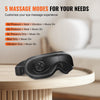 VEVOR Eye Massager with Heat, Heated Eye Massage Mask with 5 Modes and Bluetooth Music, 180° Foldable Eye Care Massager for Migraines, Eye Strain, Dark Circles, Ideal Gift for Mom/Dad, Black