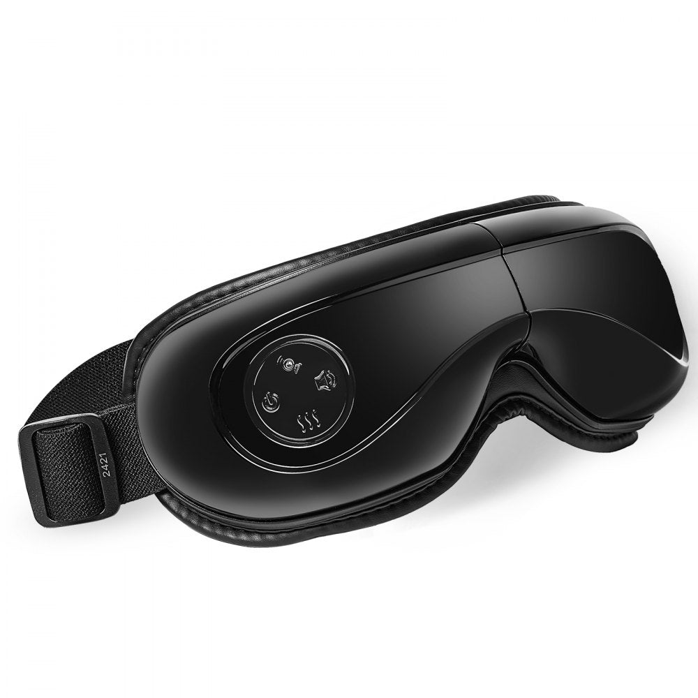 VEVOR Eye Massager with Heat, Heated Eye Massage Mask with 5 Modes and Bluetooth Music, 180° Foldable Eye Care Massager for Migraines, Eye Strain, Dark Circles, Ideal Gift for Mom/Dad, Black