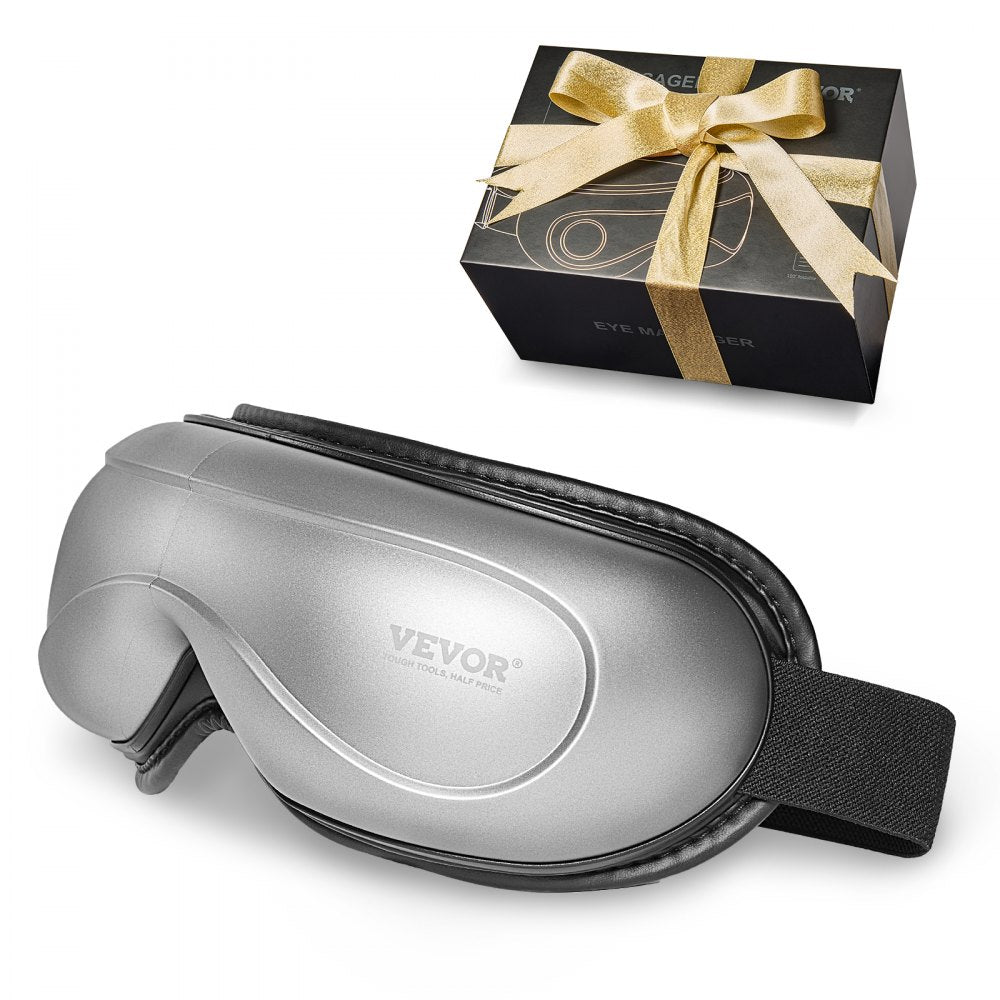 VEVOR Eye Massager with Heat, Heated Eye Massage Mask with 5 Modes and Bluetooth Music, 180° Foldable Eye Care Massager for Migraines, Eye Strain, Dark Circles, Ideal Gift for Mom/Dad, Gray