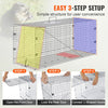 VEVOR Humane Live Animal Trap, Dimensions 50" x 20" x 26", Crafted from Galvanized Iron, Collapsible Design with Carrying Handle for Capturing Stray Dogs, Armadillos, Raccoons, Marmots, and Foxes
