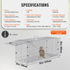 VEVOR Humane Live Animal Trap, Dimensions 50" x 20" x 26", Crafted from Galvanized Iron, Collapsible Design with Carrying Handle for Capturing Stray Dogs, Armadillos, Raccoons, Marmots, and Foxes