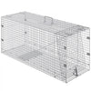 VEVOR Humane Live Animal Trap, Dimensions 50" x 20" x 26", Crafted from Galvanized Iron, Collapsible Design with Carrying Handle for Capturing Stray Dogs, Armadillos, Raccoons, Marmots, and Foxes