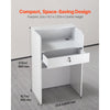 VEVOR Reception Desk, 23.6 inch Rectangular Front Counter Table, Modern Office Reception Desk with Drawer, Small Minimalist Retail Counter Table for Checkout, Lobby, Beauty Salon and Office, White
