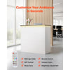 VEVOR Reception Desk, 50 inch Rectangular Front Counter Table, Modern Office Reception Desk with Light Strip, 3 Drawers & Storage Cabinets, Retail Counter Table for Checkout, Lobby, Salon, Office