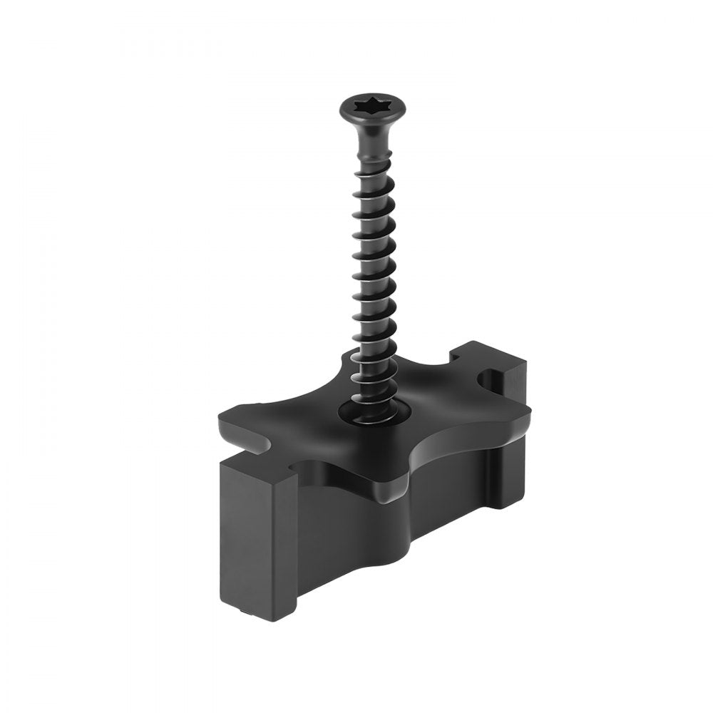 VEVOR 1000PCS Hidden Deck Fasteners for Composite Decking Board, Universal Composite T Clips & Plastic Hidden Fasteners with Metal Screws,Polypropylene PP Clips Works with 0.26 inch Gaps, Black
