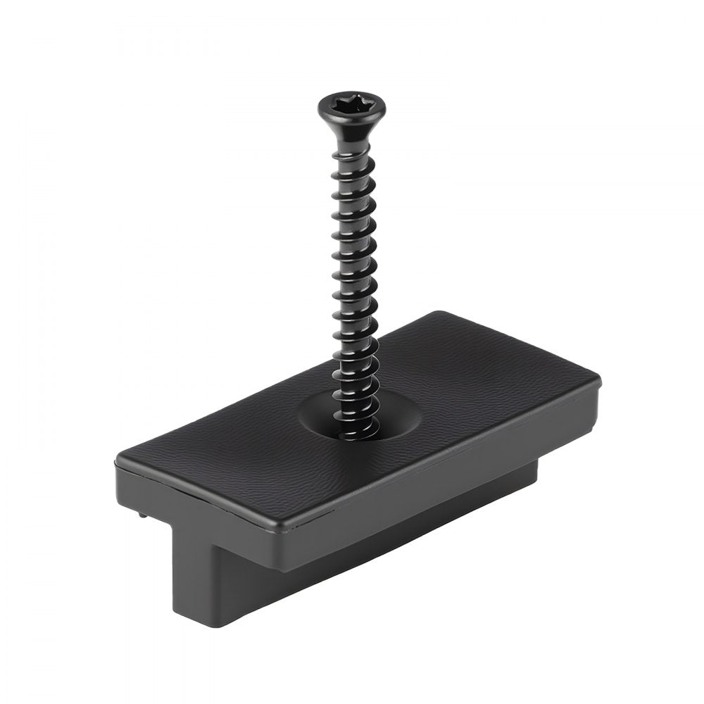 VEVOR 500PCS Hidden Deck Fasteners for Composite Decking Board, Universal Composite Clips & Plastic Hidden Fasteners with Metal Screws,Polypropylene PP Clips Works with 0.22 inch Gaps, Black