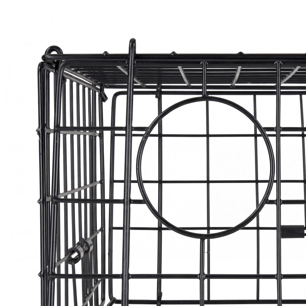 VEVOR Crab Trap, 2 Packs, 24.4x24.4x11.8 inch Heavy Duty Large Crab Pot Trap for Dungeness, Black PVC Coated Wire Mesh for Stealth, with Gauge, Red/White Float, 100ft Leaded Core Rope, and Gloves
