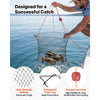 VEVOR Double Ring Crab Trap, 24 inch Top, 20 inch Bottom, Two Rings Crab Kit, Foldable Fishing Net with Gauge, 60 ft Rope, Wire Grid Bottom, Rock and Blue Crab, Dock & Pier Crabbing, 2 Set