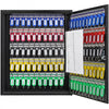 VEVOR 100-Key Cabinet, Key Lock Box with Adjustable Racks, Security Key Storage Box Steel, Key Organizer with 100 Colorful Key Tags and 2 Record Cards for School, Office, Hotel
