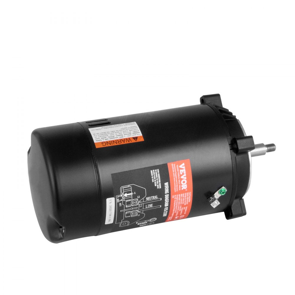 VEVOR 0.75 HP Pool Pump Motor, 56J Frame, 115V(8 Amps)/230V(4 Amps) 3450 RPM, 60Hz, 1.5 Service Factor, 80μF/250V Capacitor, CCW Rotation Round Flange Replacement Motor