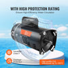VEVOR 1 HP Pool Pump Motor, 56Y Frame, 115V(9 Amps)/230V(4.5 Amps) 3450RPM, 60Hz, 1.25 Service Factor, 90μF/250V Capacitor, CCW Rotation Square Flange Replacement Motor