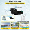 VEVOR 1HP Swimming Pool Pump, Dual Voltage 110V/220V, Circulates 5544GPH for Efficient Water Movement Above Pools, Includes Strainer Basket & Two 1-1/2'' NPT Connectors