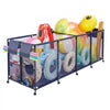 VEVOR Pool Storage Bin, 103 x 32 x 35 in, Rolling Pool Float Storage Organizer with Side Pockets & Noodles Holder, Durable Metal Frame, Poolside Toys Breathable Mesh Basket for Swimming Pools