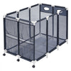 VEVOR Pool Storage Bin, 47.2 x 30.2 x 34 in, Rolling Pool Float Storage Organizer with Side Pockets & Casters, Heavy Duty Plastic Frame, Poolside Toys Noodles Holder Mesh Basket for Swimming Pools
