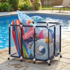 VEVOR Pool Storage Bin, 48 x 33 x 39 in, Rolling Pool Float Storage Organizer with Casters, Durable Plastic Frame, Poolside Toys Noodles Holder, Breathable Mesh Basket for Swimming Pools