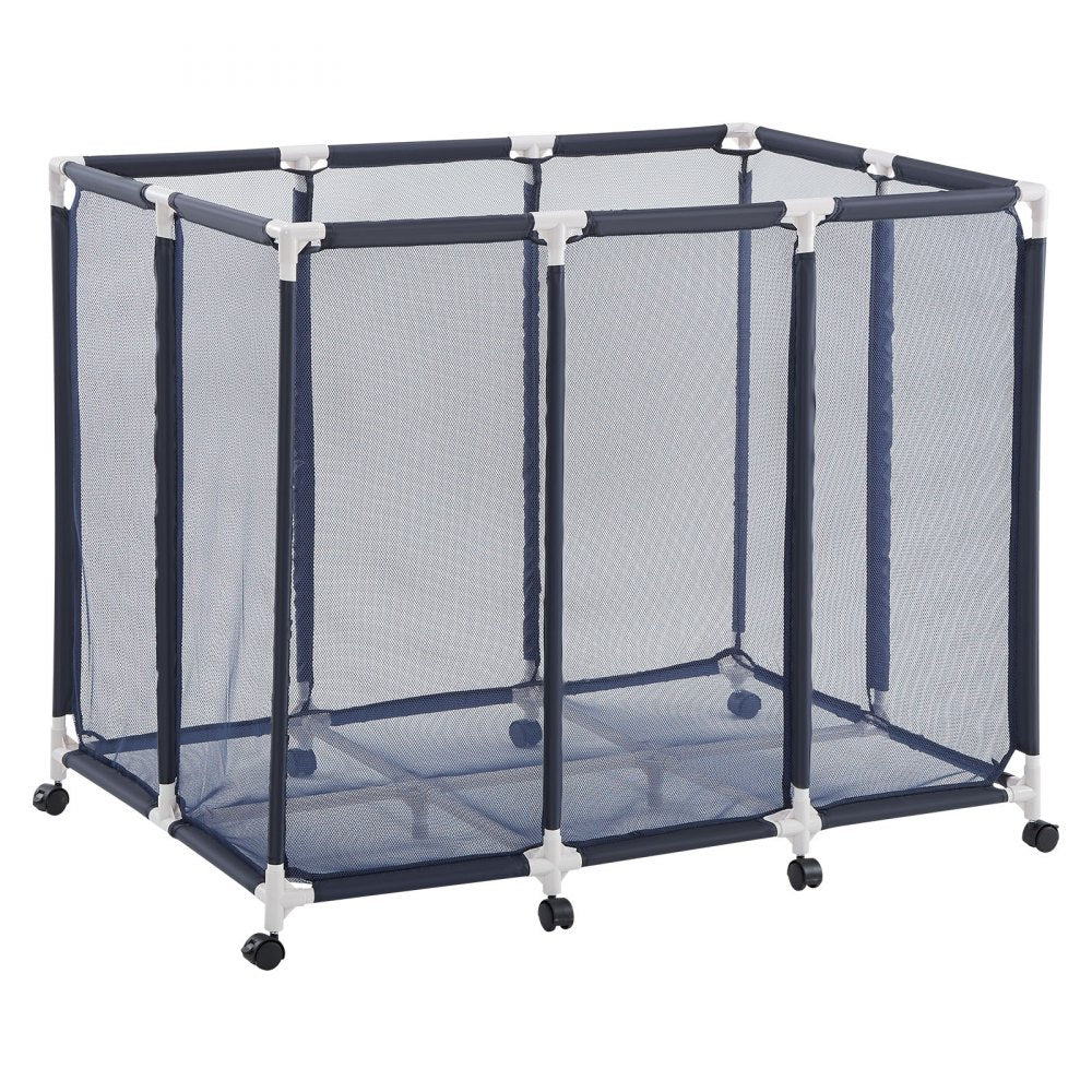 VEVOR Pool Storage Bin, 48 x 33 x 39 in, Rolling Pool Float Storage Organizer with Casters, Durable Plastic Frame, Poolside Toys Noodles Holder, Breathable Mesh Basket for Swimming Pools