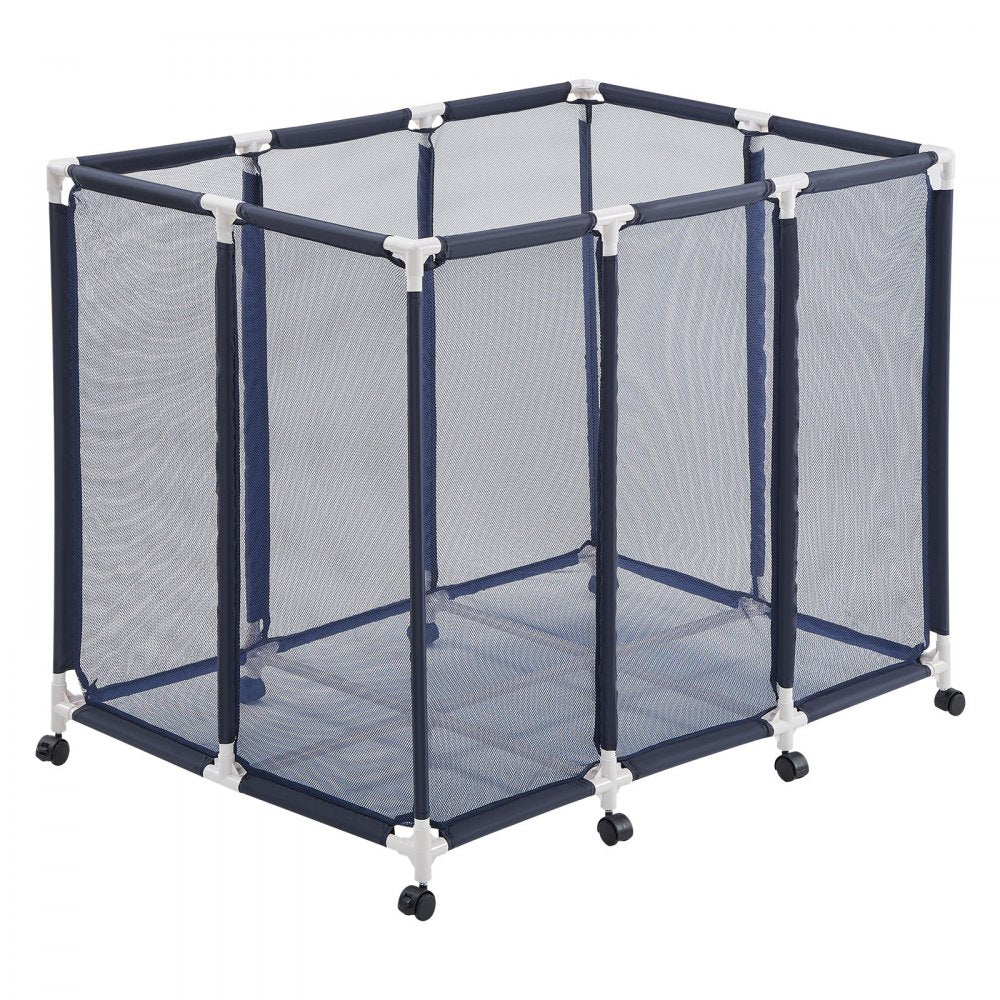 VEVOR Pool Storage Bin, 48 x 33 x 39 in, Rolling Pool Float Storage Organizer with Casters, Durable Plastic Frame, Poolside Toys Noodles Holder, Breathable Mesh Basket for Swimming Pools