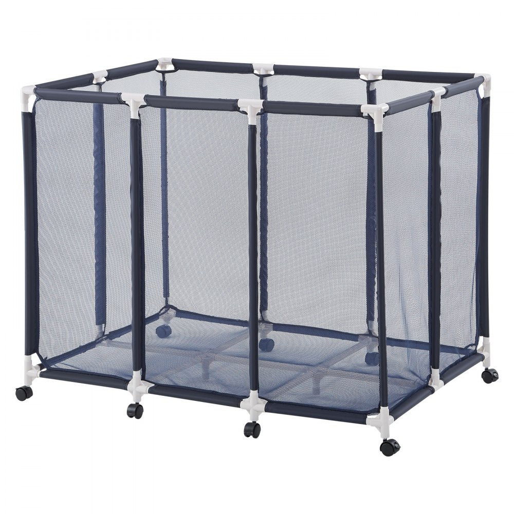 VEVOR Pool Storage Bin, 48 x 33 x 39 in, Rolling Pool Float Storage Organizer with Casters, Durable Plastic Frame, Poolside Toys Noodles Holder, Breathable Mesh Basket for Swimming Pools