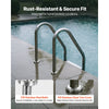 VEVOR Pool Handrail Anchor Kit 2 Pack 316 Stainless Steel for In-ground, Pool Ladder Anchors and Escutcheon Fits 1-7/8 in OD Rail, Secure Fit, Heavy-Duty Mount Set for Hard Concrete, Silver