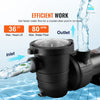 VEVOR Above Ground Pool Pump, 1HP, 80 GPM Max. Flow Single Speed Swimming Pool Pump, 120V 3450 RPM 36 ft Max. Head Lift Pool Pump with Filter Basket, for Above Ground Pools Hot Tubs Spas
