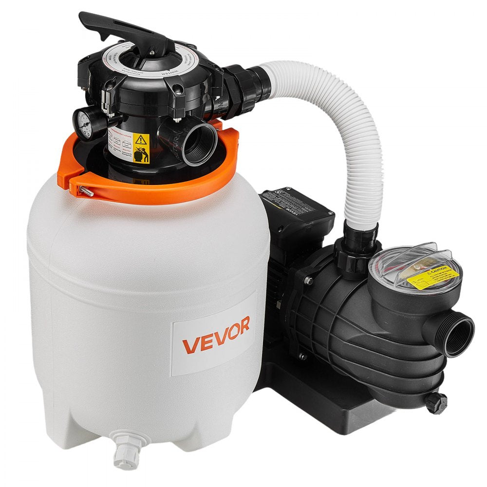VEVOR FlashPure Sand Filter Pump, 12 in for Above Ground Pool, 0.5 HP 3000 GPH, Swimming Pool Filter System with Timer, 6X Faster Filtration, Media Installed, Leak-Resistant, Ready to Use Out of Box