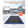 VEVOR Pool Cover Water Bags, 12 Packs 10 Ft, Double Chamber Pool Cover Water Tubes, 0.4mm Thick PVC Bags Weights with Leakproof Screw Cap, for Inground Swimming-Pool Covers Winter Closing, Blue