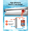 VEVOR Pool Heat Exchanger, 210K BTU Swimming Pool Heater Exchanger, 316L Stainless Steel Construction, High Efficiency Water to Water Transfer Heating System for Spa, Hot Tub, Indoor/Outdoor, Silver