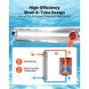 VEVOR Pool Heat Exchanger, 360K BTU Swimming Pool Heater Exchanger, 316L Stainless Steel Construction, High Efficiency Water to Water Transfer Heating System for Spa, Hot Tub, Indoor/Outdoor, Silver