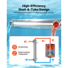 VEVOR Pool Heat Exchanger, 600K BTU Swimming Pool Heater Exchanger, 316L Stainless Steel Construction, High Efficiency Water to Water Transfer Heating System for Spa, Hot Tub, Indoor/Outdoor, Silver