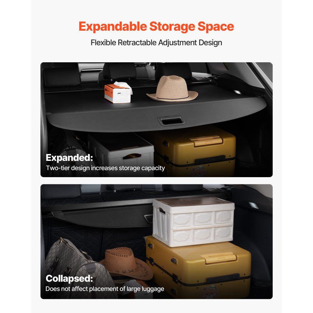 VEVOR Retractable Cargo Cover, Premium Leather Texture Trunk Cover, Anti-Peeping Luggage Privacy Shield, Easy Installation Security Shade, Car Accessories, for Kia Sportage 2023-2025 5-Seater