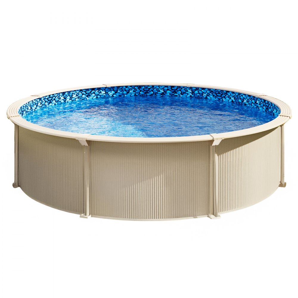VEVOR 8-ft Round Above Ground Pool Liner, Overlap Pool Liners, Standard Gauge Vinyl, 48-to-54inch Wall Height, Designed for Steel Sided Above-Ground Swimming Pools