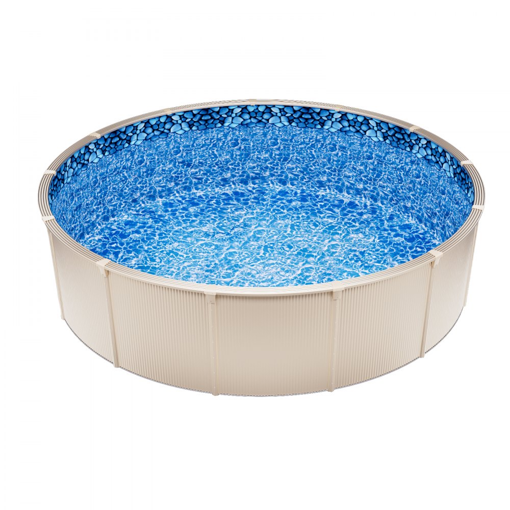 VEVOR 8-ft Round Above Ground Pool Liner, Overlap Pool Liners, Standard Gauge Vinyl, 48-to-54inch Wall Height, Designed for Steel Sided Above-Ground Swimming Pools