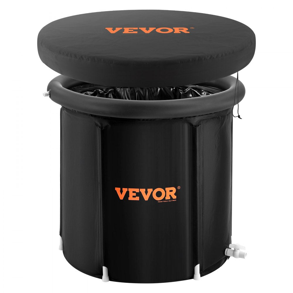 VEVOR Ice Bath Tub, Cold Water Therapy Plunge Tub for Athletes, Portable Outdoor Ice Barrel Plunge Pool for Recovery, 90 Gal Inflatable Folding Bathtub with Cover, Home Ice Pod for Adult, 32"Lx30"H