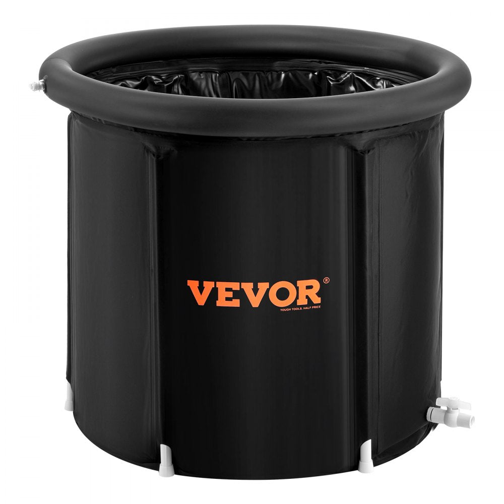 VEVOR Ice Bath Tub, Cold Water Therapy Plunge Tub for Athlete, Portable Outdoor Ice Barrel Plunge Pool for Recovery, 98 Gal Inflatable Folding Bathtub with Cover, Home Ice Pod for Adult, 35.4"Lx30"H