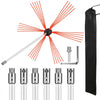 VEVOR Chimney Sweep Kit 23FT Length, Chimney Brush Kit with 7 Nylon Flexible Rods, Rotary Chimney Cleaning Kit Driven by Drill, Chimney Cleaning Tool Kits for Sweeping Fireplace Flue