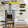 VEVOR Chimney Sweep Kit 26FT Length, Chimney Brush Kit with 8 Nylon Flexible Rods and 2 Brush Head, Rotary Chimney Cleaning Kit Driven by Drill, Chimney Cleaning Tool Kits for Sweeping Fireplace