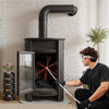 VEVOR Chimney Sweep Kit, 23 ft Maximum Extendable Length Chimney Brush, Chimneys Cleaning Kit with Bristle Replacements & Goggles, 90° Bendable Fireplace Cleaning Tool, for Square, Rectangle Chimneys
