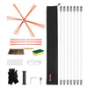 VEVOR Chimney Sweep Kit, 23 ft Maximum Extendable Length Chimney Brush, Chimneys Cleaning Kit with Bristle Replacements & Goggles, 90° Bendable Fireplace Cleaning Tool, for Square, Rectangle Chimneys