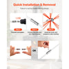 VEVOR Chimney Sweep Kit, 39 ft Maximum Extendable Length Chimney Sweep, Chimneys Cleaning Kit with Bristle Replacements & Goggles, 90° Bendable Fireplace Cleaning Tool, for Square, Rectangle Chimneys