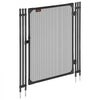 VEVOR Pool Fence Gate, 4 x 2.5 ft Inground Swimming Pool Fences Gate, Outdoor Security Fencing Door Kit with Metal Latch, 352 gsm Teslin PVC Mesh, Round Tube, Lockable and Easy Installation, Black